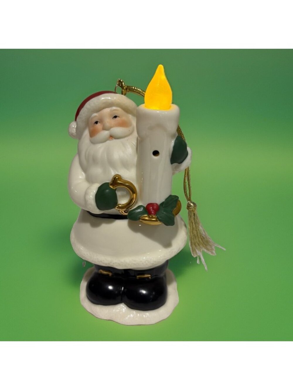 Lenox Santa Claus Christmas Ornament Figurine "Blow Out The Lights" Illuminated